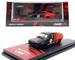 Inno64 1:64 LBWK Mazda RX3 Savanna Advan Livery Diecast Car IN64-LBWKRX3-02 - Picture 1 of 5