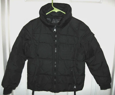 S13 NEW YORK DOWN PUFFER JACKET GIRLS SZ 4 BLACK FULL ZIP INSULATED EUC - Image 1 of 4