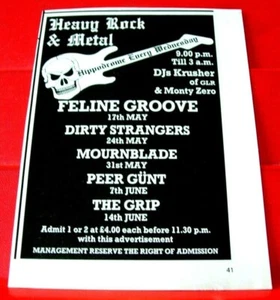 Mournblade/Peer Gunt/Dirty Strangers Vintage ORIG 1989 Press/Mag ADVERT 6"x 4.5" - Picture 1 of 3
