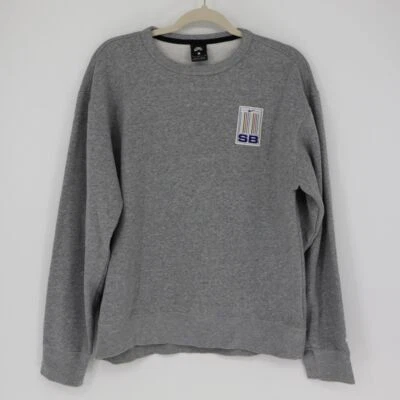 Sudadera Nike SB Rayas Patín Cuello Redondo Talla Pequeña Gris Para Hombre Clásica Mínima Foto 1 de 4