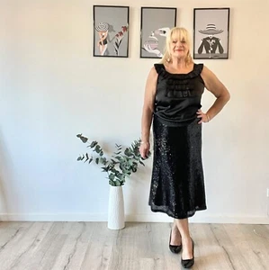 Caroline Morgan Top, Black, Size L(14-16) - Picture 1 of 4