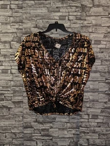 Rouge Collection Damen Shirt Schwarz & Gold Größe 1X NEU - Bild 1 von 11