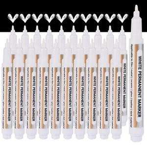 20 White Paint Pen Waterproof White Acrylic Markers White Permanent Marker Wh - Picture 1 of 7