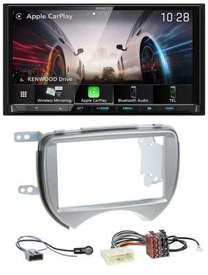 Kenwood MP3 2DIN USB DAB Bluetooth Autoradio für Nissan Micra 2010-2013 silber - Bild 1 von 4
