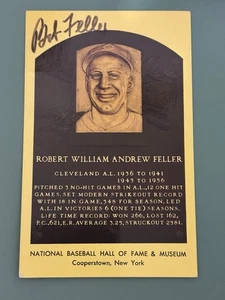 Bob Feller JSA Certified AUTOGRAPH 3x5 Post Card HOF - Picture 1 of 4