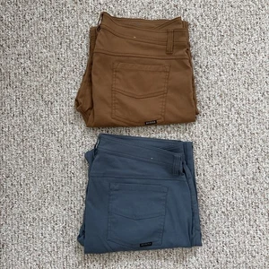 PrAna Pants Mens 36 X 30 Brion Slim Fit Performance Hiking Nylon Lightweight X2 - Picture 1 of 17