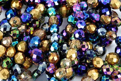 Mistura de contas de vidro Jablonex polido a fogo 8mm - Mistura de metais pesados (50 contas) - Imagem 1 de 2