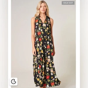 Sugarlips 2X Willa Split Neck Tiered Multicolor Floral Maxi Dress Lined NWOT - Picture 1 of 10