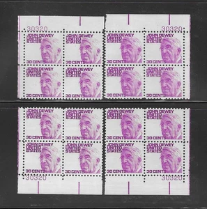 U.S. MNH  1965 THIRTY CENT DEWEY MATCHING SET PLATE BLOCKS SCOTT 1291 - Picture 1 of 1