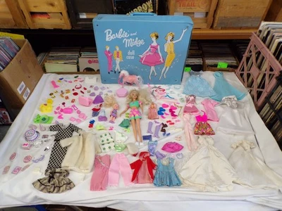 Estuche para muñecas Barbie y Midge Mattel vintage con muñecas, ropa y accesorios ~ ¡N/R! Foto 1 de 4