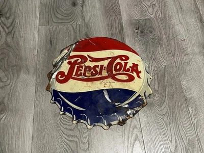 1940’s Double Dot Pepsi Die Cut Sign - Image 1 of 4