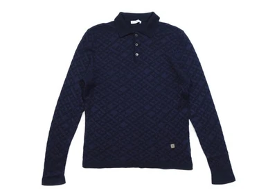 Versace Collection Wool Geometric Medusa Logo Polo Sweater - Image 1 of 4