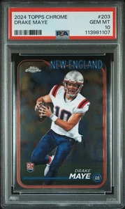 2024 Topps cromo Drake Maye #203 PSA 10 - Imagen 1 de 2