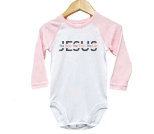 JESUS DER WEG, WAHRHEIT, LEBEN, Sublimation, BABYBODY, STRAMPLER, BABY Creeper - Bild 1 von 16