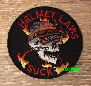 HELM LAWS SUCK PATCH Motorrad Biker Patches Jacke Weste Vintage - Bild 1 von 1