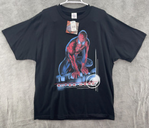 Vintage SpiderMan T Shirt Mens XL Black Movie Promo Freeze USA 2002 NOS NWT NEW