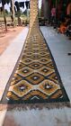 Jute Kilim Area Rug Hand Woven Wool Long Floor Long Runner Carpets Modern Mat