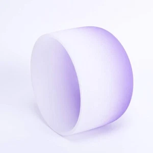 TRAYAYA B Note Crown Rainbow Chakra Frosted Quartz Crystal Singing Bowl 8'' - Picture 1 of 4