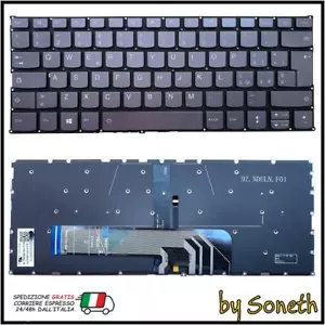 TASTIERA ITALIANA PER LENOVO YOGA 530-14IKB 81EK 81FQ GRIGIA RETROILLUMINATA - Foto 1 di 3