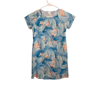 Zella Dress Girl's Medium (7/8) Blue Colorful Floral Short Sleeve Shift Shirt - Picture 1 of 8