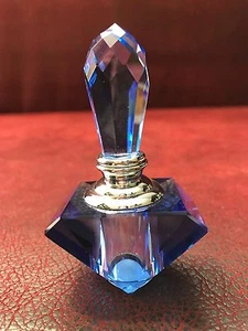 Impresionante botella de perfume de cristal óptico azul de Murano Cristalleria D'arte Italia - Imagen 1 de 5