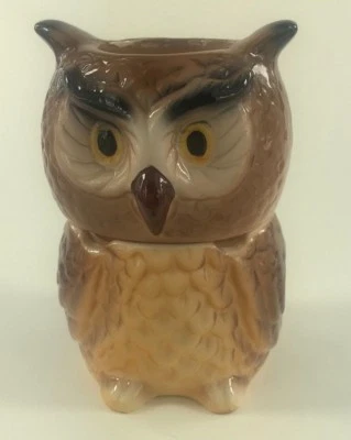 Vintage Marrom 2 Peças Coruja Votiva A12-9 - Imagem 1 de 4