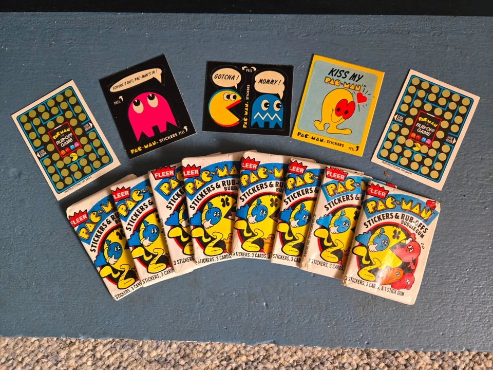 1 x 1980 FLEER PAC-MAN paquete de cera sellado sin abrir pegatinas tarjetas frotables PACMAN Foto 1 de 1