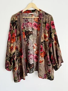 Soft Surroundings Women’s Floral Garden Kimono Size XL Lagenlook Forest Fairy - Picture 1 of 9