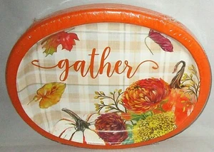 THANKSGIVING Disposable Platters THANKSGIVING MUMS 20 ct 10" x 12" - Picture 1 of 1
