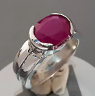 4 ct plus Ruby Ring Unheated Untreated Afghan Ruby Dark Pink Red Ruby Stone ring