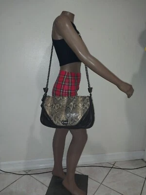 TYLIE MALIBU SNAKE PRINT CROSSBODY LEATHER BAG.  EUC $$$ 47.00 SALE - Image 1 of 4