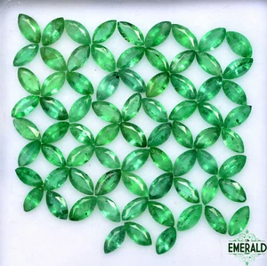 4x2 mm Natürlicher Smaragd Marquise Schliff Posten 10 Stck. 0,68 cts Unbeheizt Lose Edelsteine - Bild 1 von 4