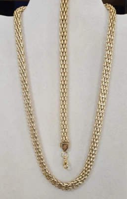 Elegante conjunto de collar y pulsera de eslabones hinchados en titanio enchapado YG ION? Acero Foto 1 de 4