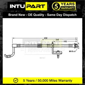 Fits Isuzu Rodeo 2003-2012 2.5 D 3.0 IntuPart Front Right Brake Hose 8981220420 - Picture 1 of 4