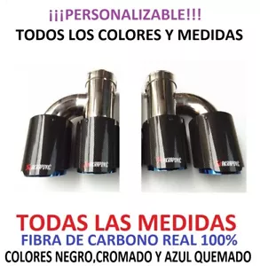 Akrapovic coche escape doble en h TODAS LAS MEDIDAS CARBONO REAL MATE Y BRILLO - Picture 1 of 7