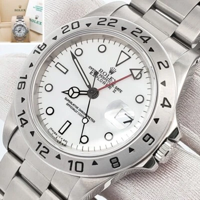 Rolex Explorer II 40mm Polar Blanco Acero Oyster Reloj 16570 Caja Papeles Foto 1 de 4