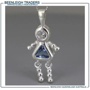 Sterling Silver GEM BEAD BABY CHARM Tanzanite Blue December Brand New - Picture 1 of 7