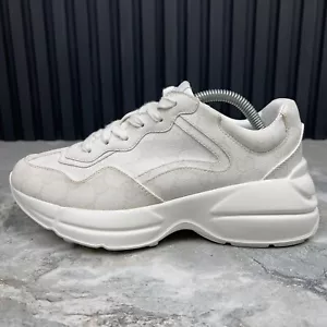 Gucci Rhyton GG Sneakers Monogram Pelle Bianca 8 US o 38 EUR_ - Foto 1 di 17