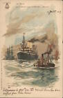 Zwei Schiffe und ein Schlepper im Wasser Kutzner & Berger Postkarte Vintage Postkarte