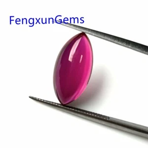 Marquise Cabochon Piccione Sangue Rosso Rubino Perline Sintetiche Sciolte per Fare Collana - Foto 1 di 8
