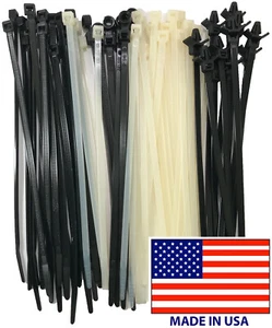 Black & White Nylon Cable Ties 4" - 48" Inch Wire Zip Wrap UL Type & Size - USA - Picture 1 of 65