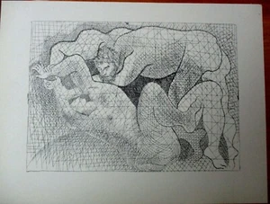 Pablo Picasso Lithograph B &W Illustration for Vollard Nude Woman and Man - Picture 1 of 1