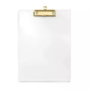 Thick Clear Acrylic Clipboard with Shiny Gold Finish Clip Perfect for Modern ... - Picture 1 of 7