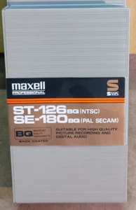 1x Maxell S-VHS St-126 Se-180 BQ Tapes Professional Videotape unbneutzt Vintage - Bild 1 von 1