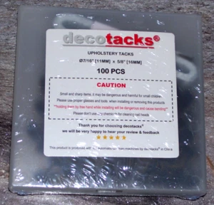 Decotacks 7/16" x 5/8" Upholstery Tacks 100 pcs. Antique Brass Color - Picture 1 of 3