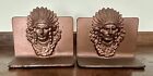 Vintage 1920S Cast Iron Indian Chief Bookends  Great Detail