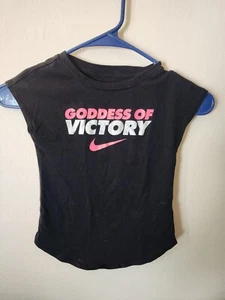 Goddess of Victory Nike Girls Black T-Shirt Size 4 XS - Picture 1 of 3
