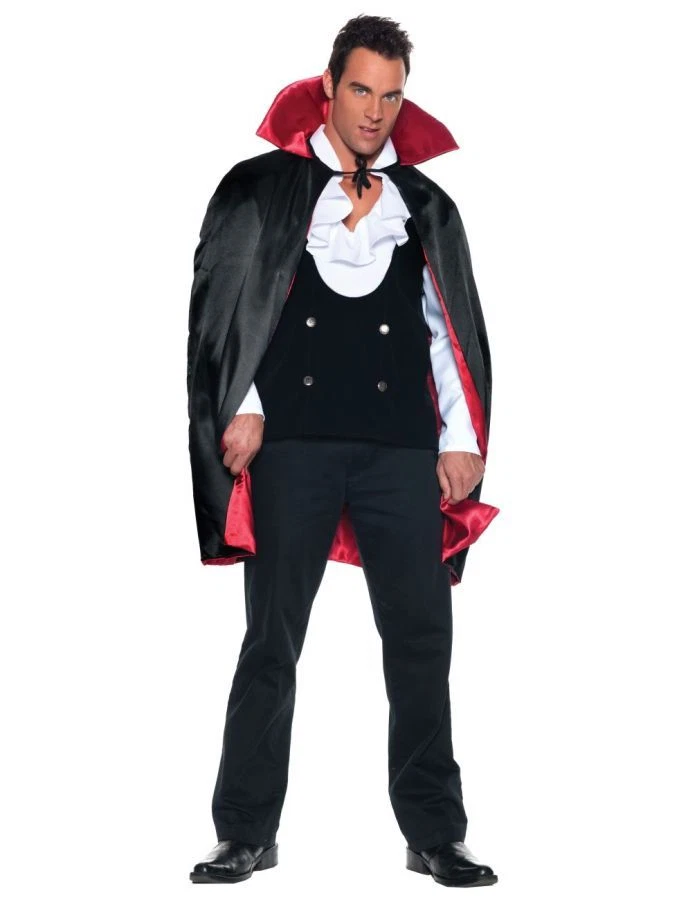 Satin Cape Deluxe Reversible 38 Inch Adult Costume Rich Red Lining Underwraps - Image 1 of 1