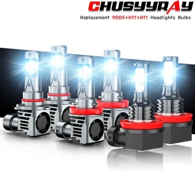 For Volvo C70 Convertible 2-Door 2006-2013 LED Headlight Fog Light Bulbs White - Image 1 of 4