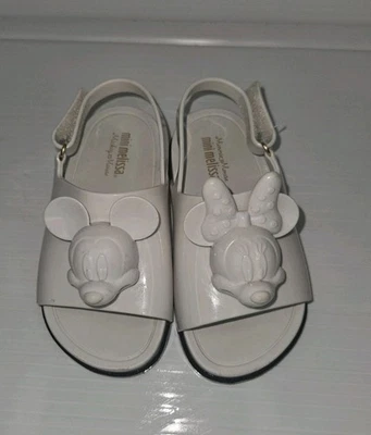 Mini Melissa Disney Mickey & Minnie Mouse Niñas 8 Sandalias Plástico Blanco Foto 1 de 4